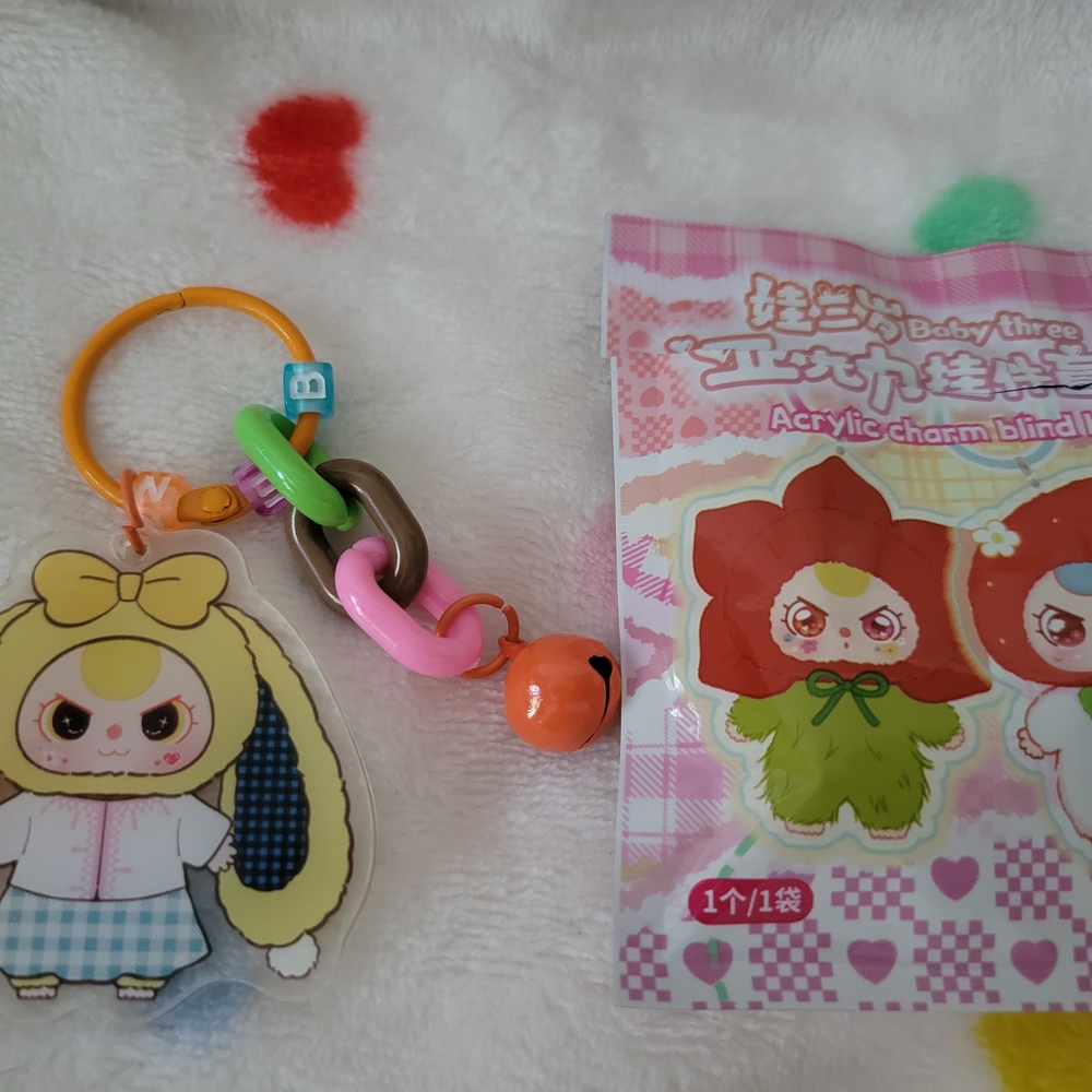 Baby three acrylic charm/keychain